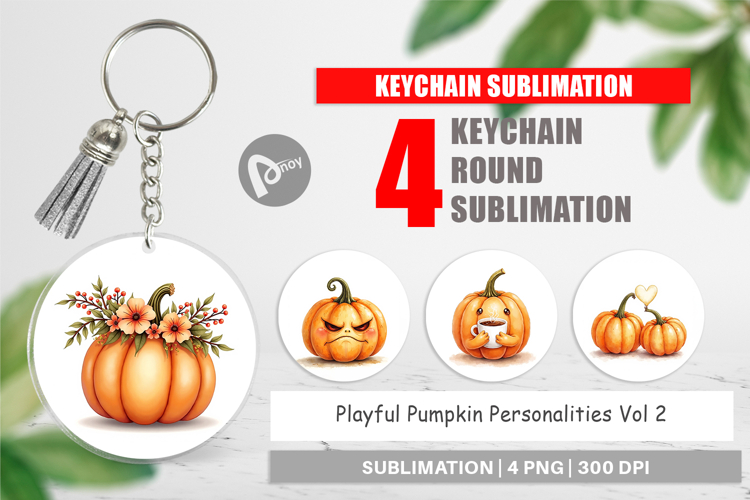 Keychain Cute Pumpkin Faces