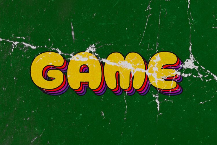 Retro Game Playful Grunge Text Effect example image 1