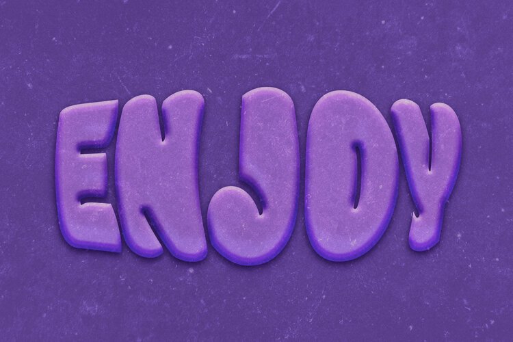 Purple Enjoy Playful 3D Photoshop Text Effect example image 1
