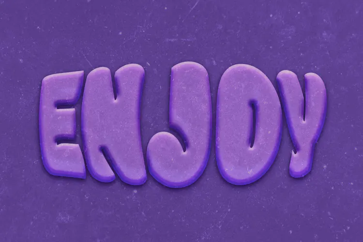 Purple Enjoy Playful 3D Photoshop Text Effect
