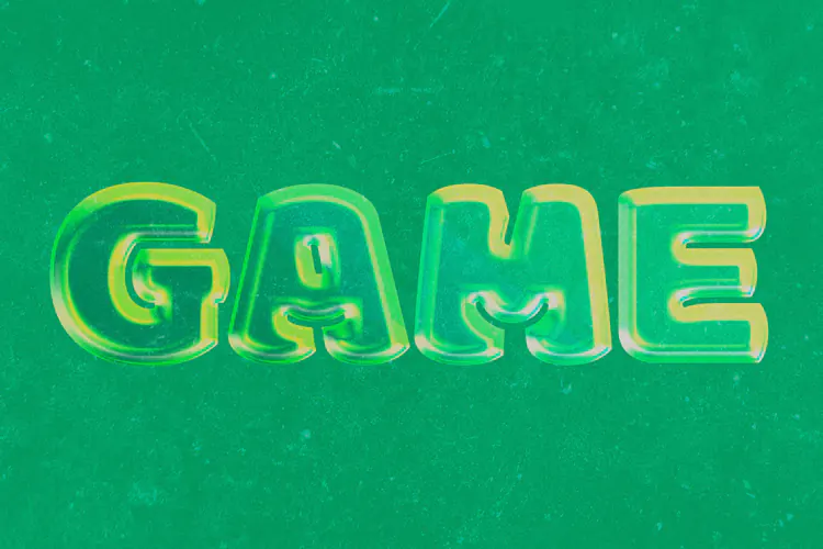Glossy Green Photoshop Text Effect