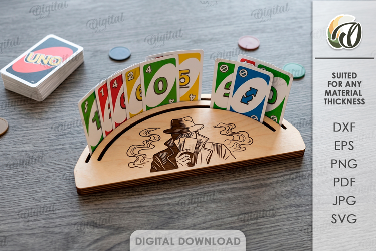 Playing Card Holder Laser Cut. Playing Card Stand SVG