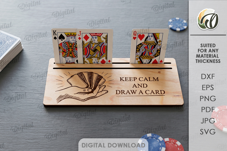 Playing Card Holder Laser Cut. Playing Card Stand SVG