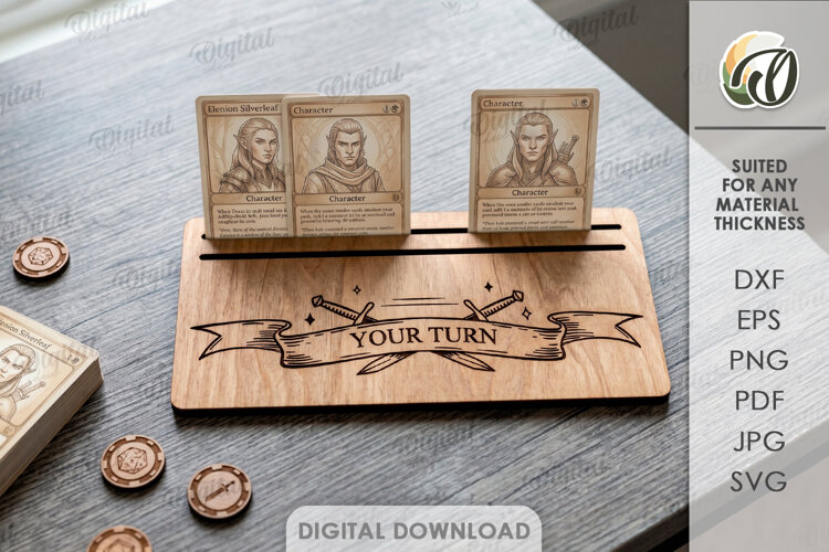 Playing Card Holder Laser Cut. Playing Card Stand SVG example image 1