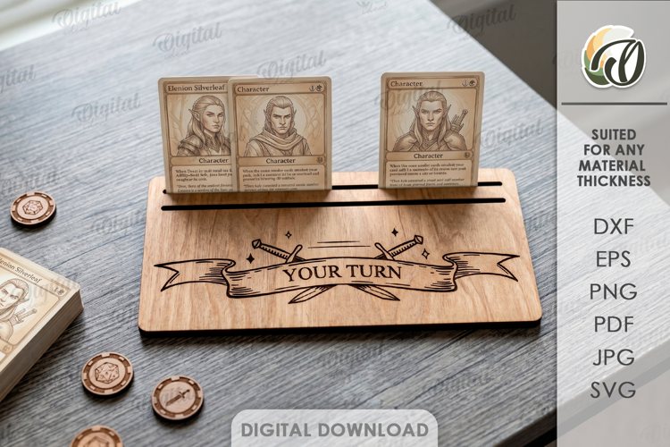 Playing Card Holder Laser Cut. Playing Card Stand SVG