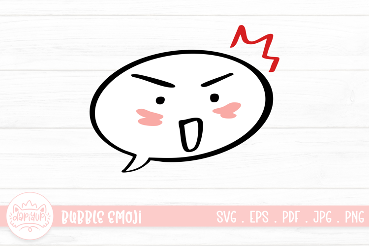 Pleasanly Surprised Bubble Emoji Character Illustration