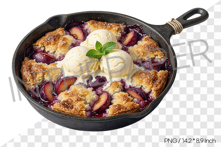 Plum Cobbler PNG Illustration Dessert Clipart