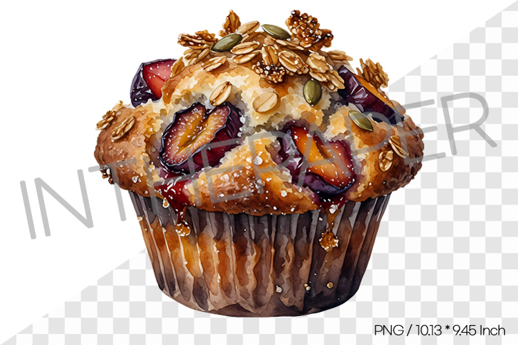Plum Muffin PNG Illustration Dessert Clipart backing fruit
