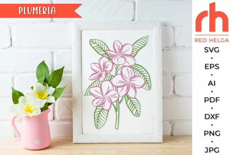 Plumeria SVG, Frangipani Cut File, Tropical Flower DXF
