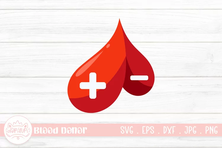 Plus and Minus Type Blood Clipart |Blood Donor Element