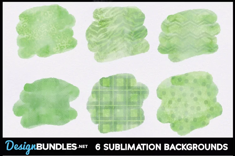 Green Watercolor Sublimation Background PNG Bundle