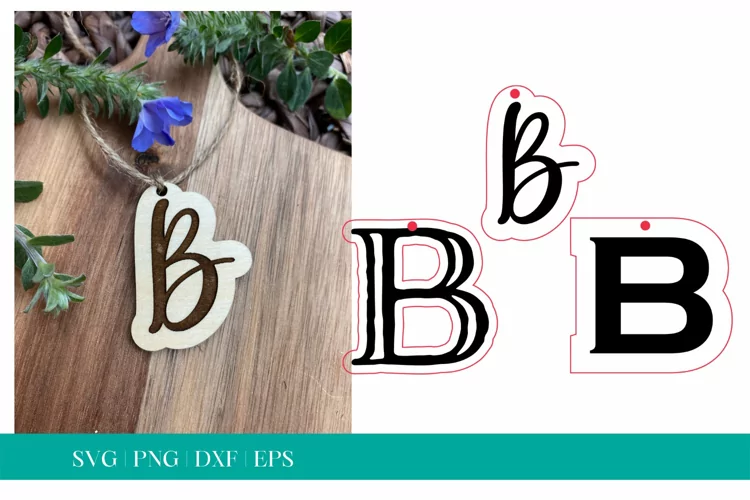 Monogram Letter B SVG, Letter B Tag SVG, Glowforge SVG, SVG