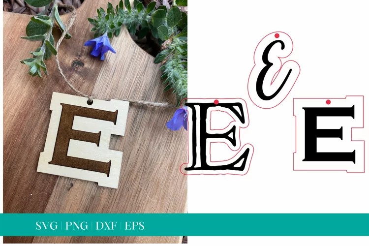 Monogram Letter E SVG, Letter E Tag SVG, Glowforge SVG, SVG
