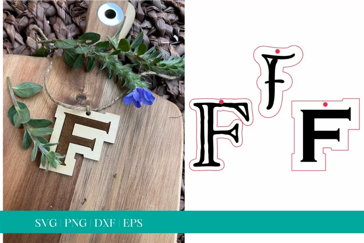 Monogram Letter F SVG, Letter F Tag SVG, Glowforge SVG, SVG
