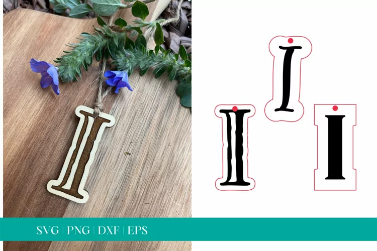 Monogram Letter I SVG, Letter I Tag SVG, Glowforge SVG, SVG