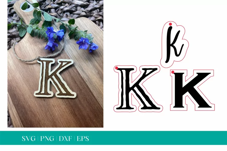 Monogram Letter K SVG, Letter K Tag SVG, Glowforge SVG, SVG