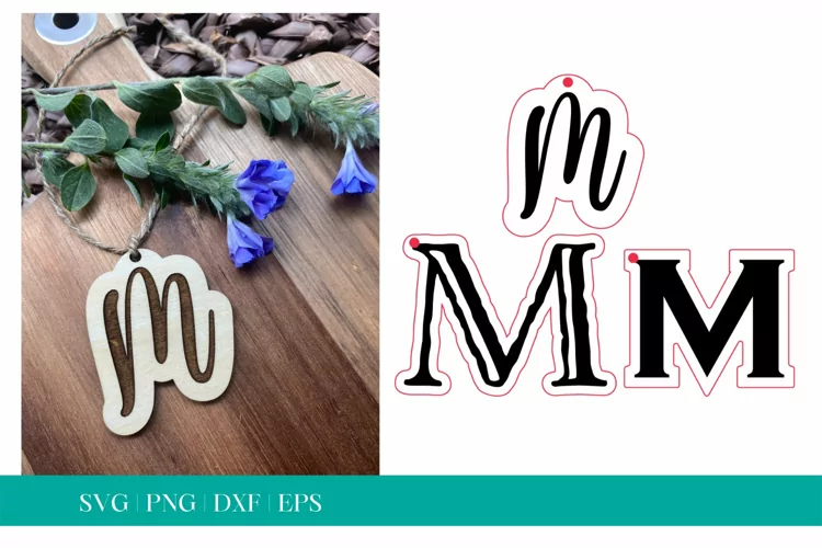 Monogram Letter M SVG, Letter M Tag SVG, Glowforge SVG, SVG