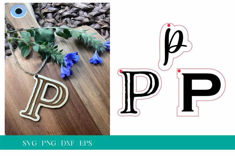 Monogram Letter P SVG, Letter P Tag SVG, Glowforge SVG, SVG