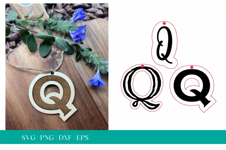 Monogram Letter Q SVG, Letter Q Tag SVG, Glowforge SVG, SVG