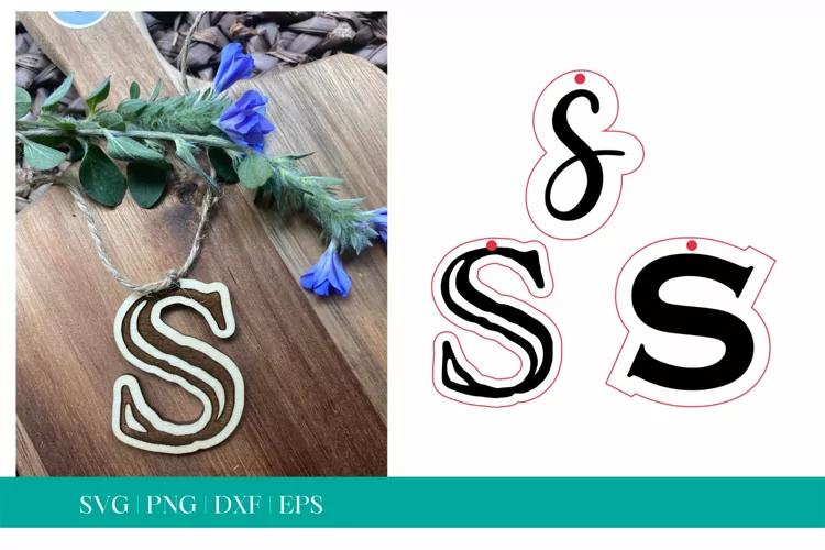 Monogram Letter S SVG, Letter S Tag SVG, Glowforge SVG, SVG