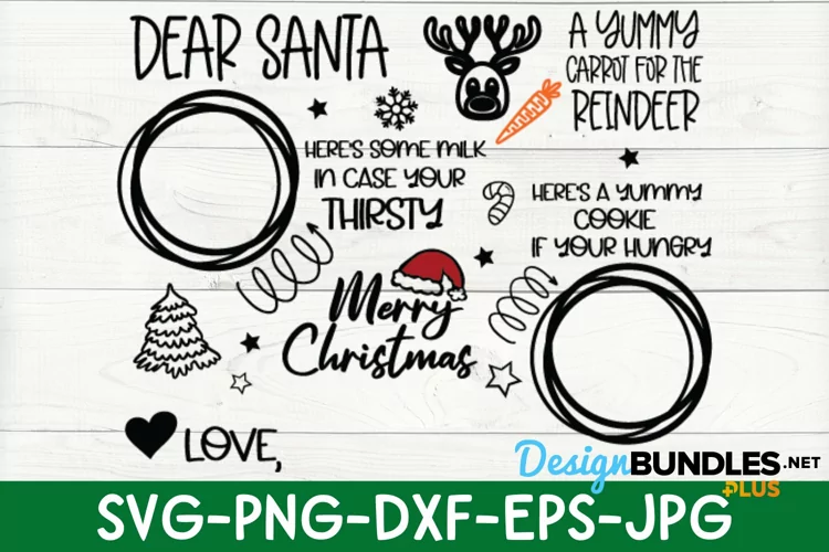 Dear Santa Tray Svg | Milk and Cookies | Cookies for Santa