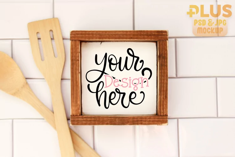 Sign for Kitchen Mockup - Smart Object Masked Layer