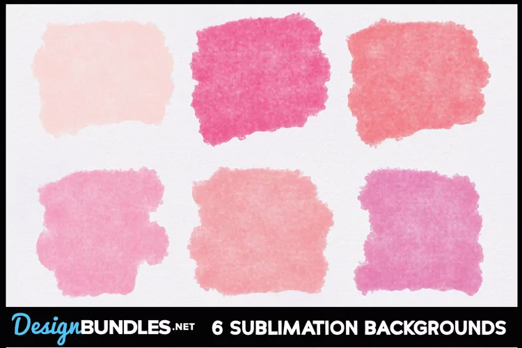 Pink Watercolor Sublimation Background PNG Bundle