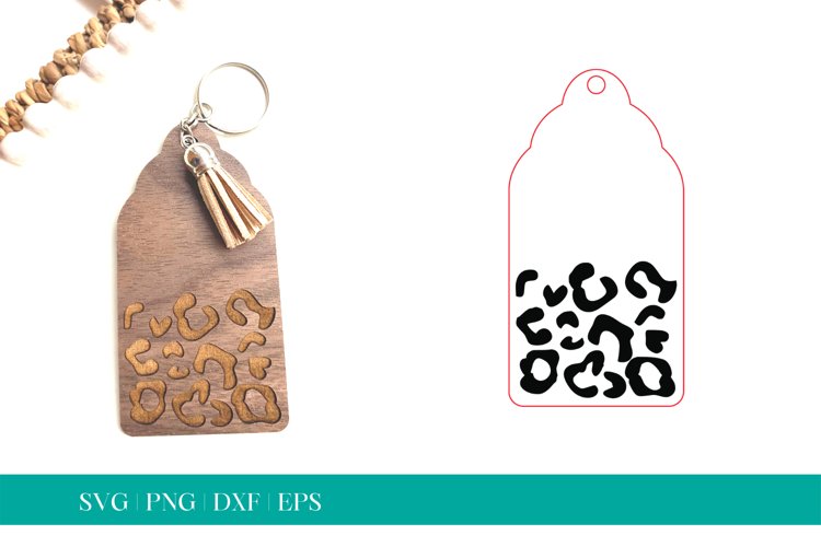 Scallop Keychain SVG, Leopard Keychain SVG, Glowforge SVG