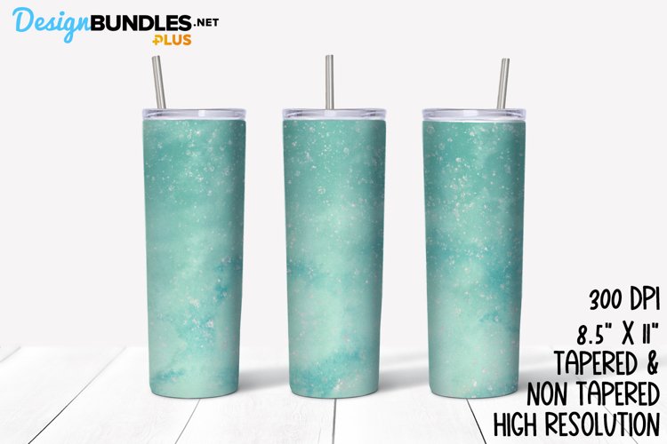 Blue Speckled Watercolor Sublimation Tumbler example image 1