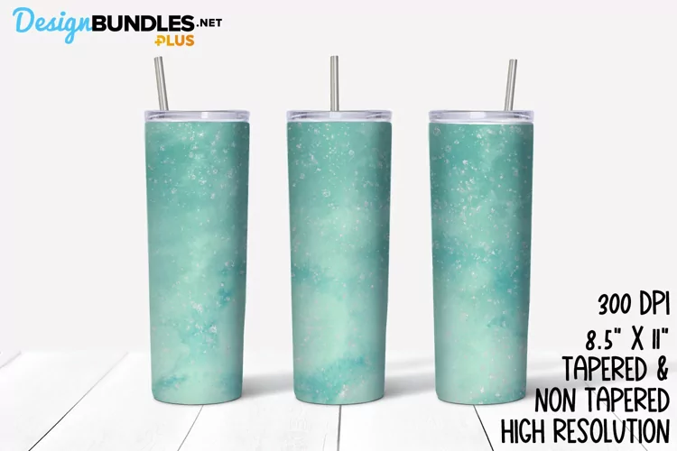 Blue Speckled Watercolor Sublimation Tumbler