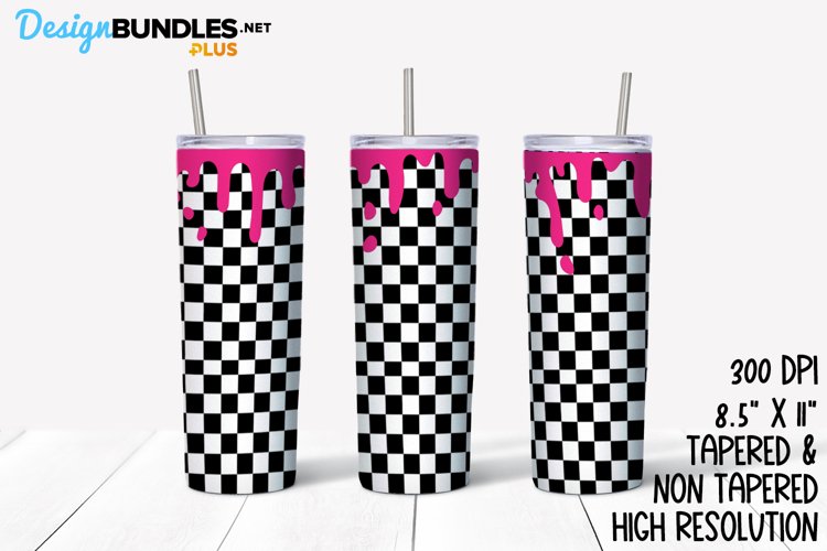 Black & White Checkered | Tumbler Sublimation Wrap
