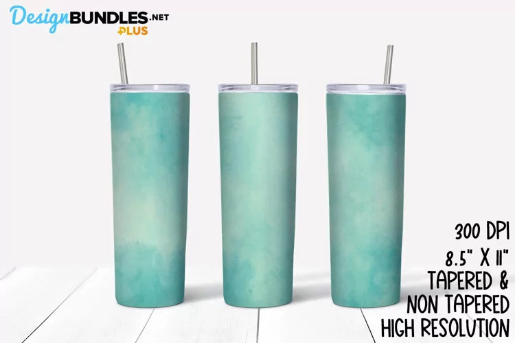 Turquoise Mist Watercolor Sublimation Tumbler