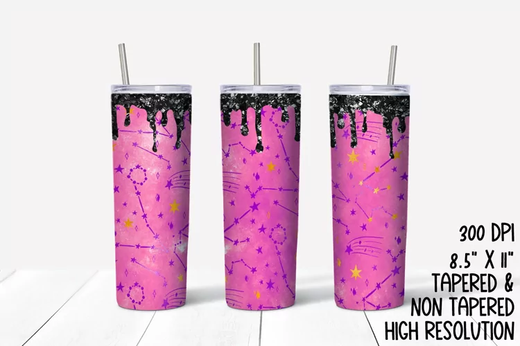 Pink Constellation Sublimation Tumbler