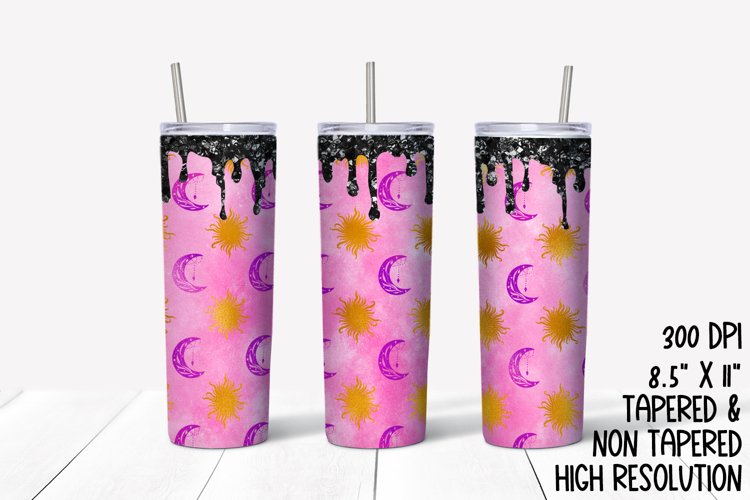 Pink Moon & Stars Sublimation Tumbler example image 1