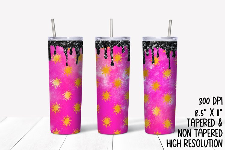 Pink Sun Sublimation Tumbler example image 1