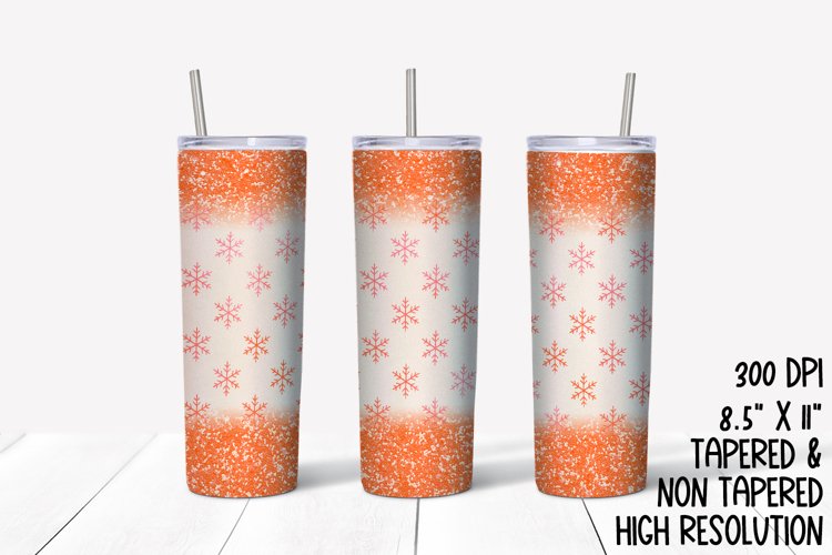 Pink Glitter & Snowflakes Sublimation Tumbler example image 1