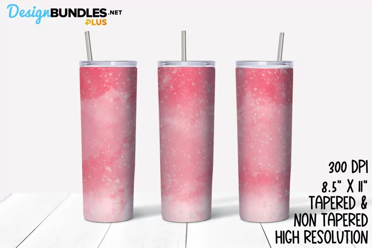 Pink Speckled Watercolor Sublimation Tumbler