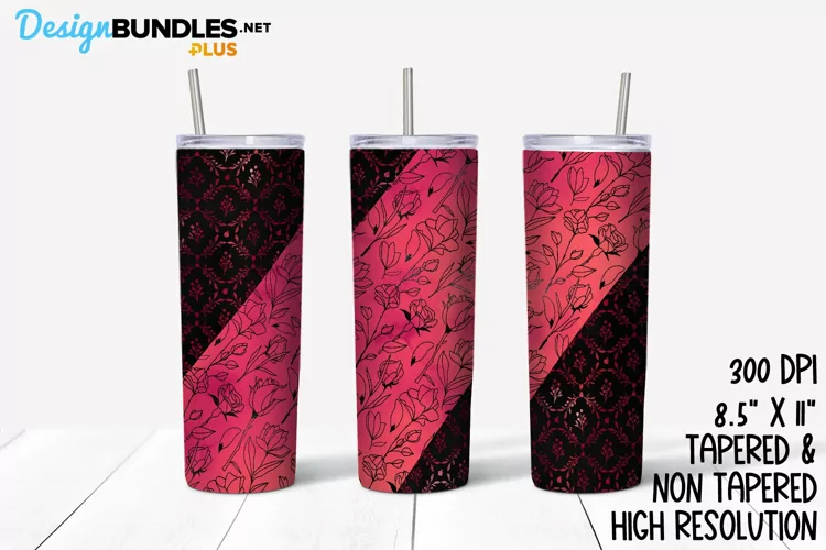 Foil Floral Tumbler Wrap