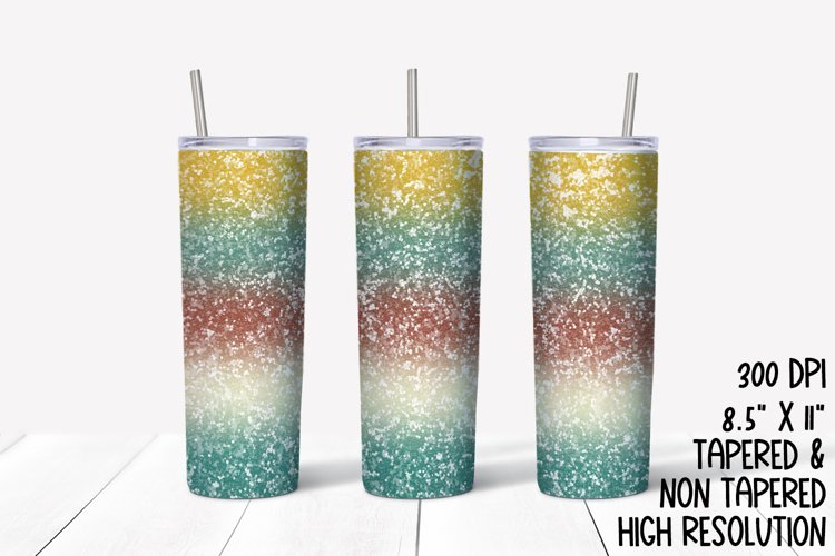 Retro Ombre Glitter Sublimation Tumbler example image 1