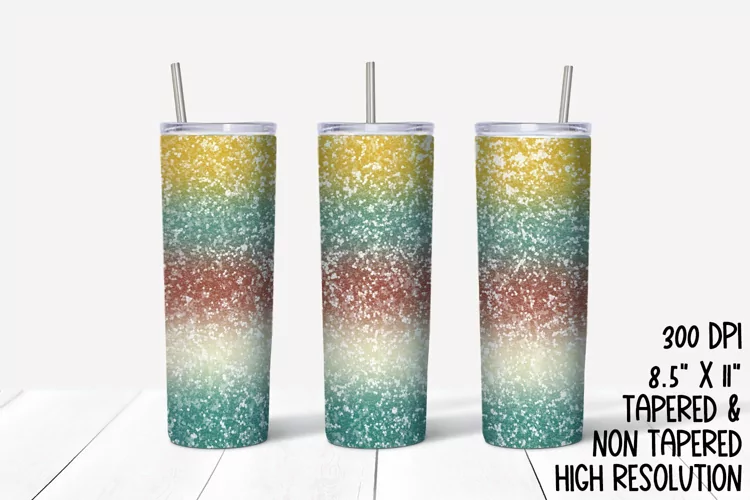 Retro Ombre Glitter Sublimation Tumbler