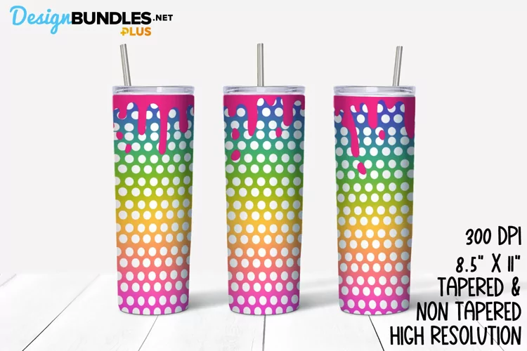 Rainbow Polka Dots | Tumbler Sublimation Wrap