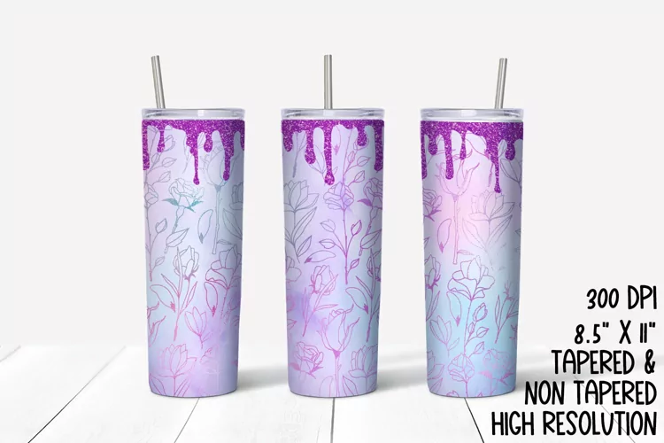 Floral Valentine's Pastel Sublimation Tumbler
