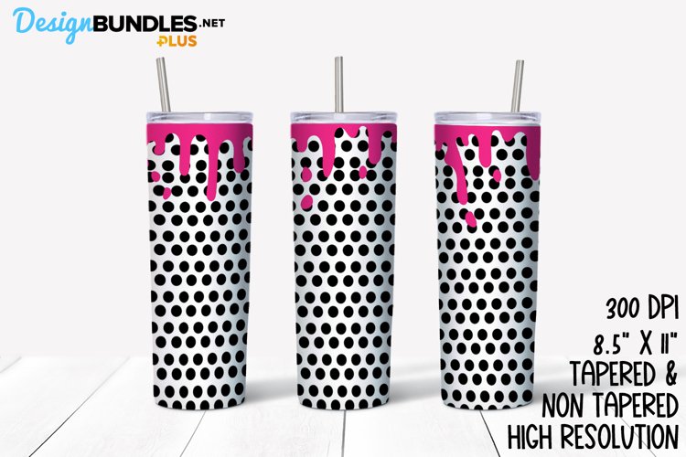 Black Polka Dots | Tumbler Sublimation Wrap example image 1