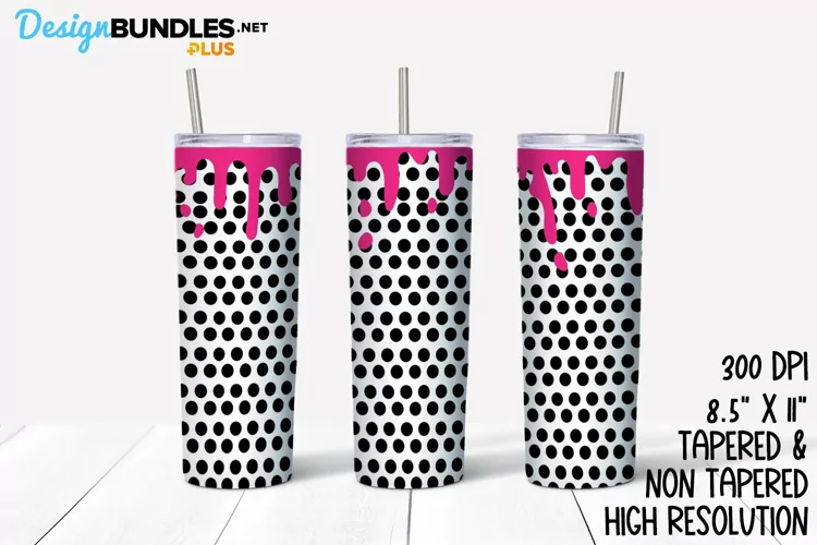 Black Polka Dots | Tumbler Sublimation Wrap