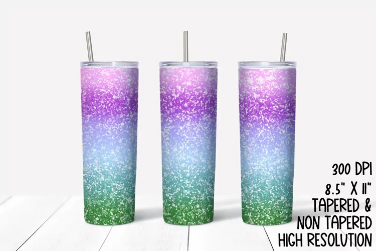 Majestic Ombre Glitter Sublimation Tumbler