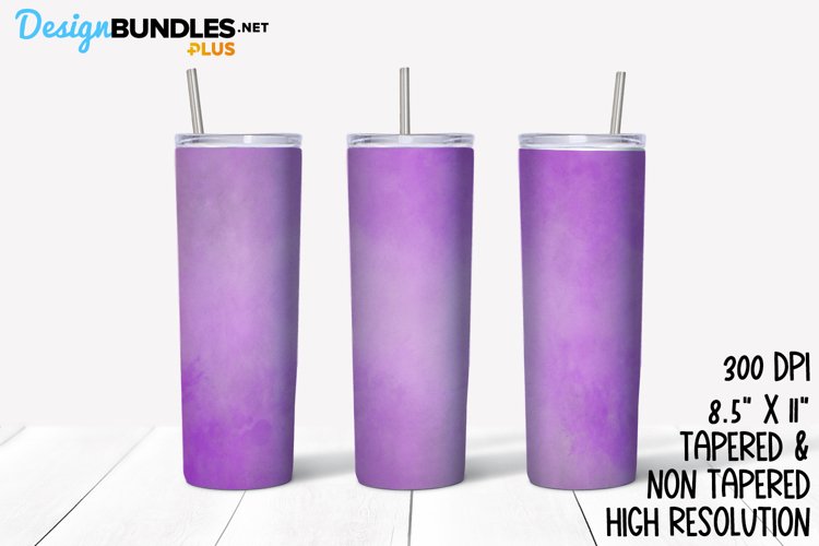 Purple Clouds Watercolor Sublimation Tumbler example image 1