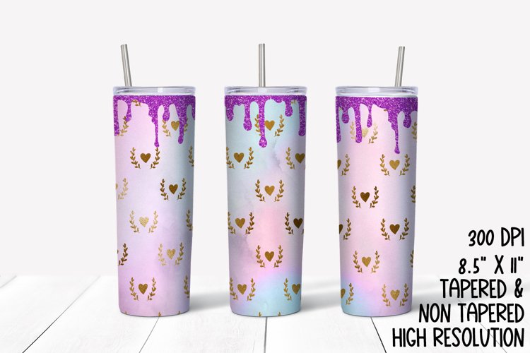 Hearts Valentine's Pastel Sublimation Tumbler example image 1