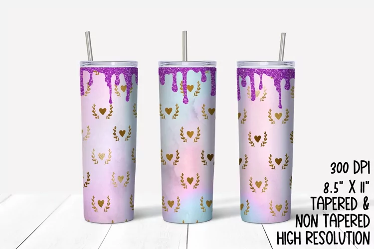 Hearts Valentine's Pastel Sublimation Tumbler