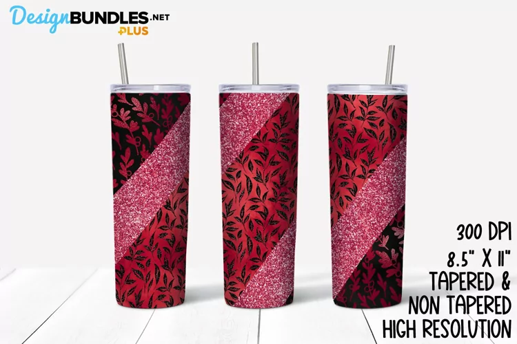 Red Floral Tumbler Wrap