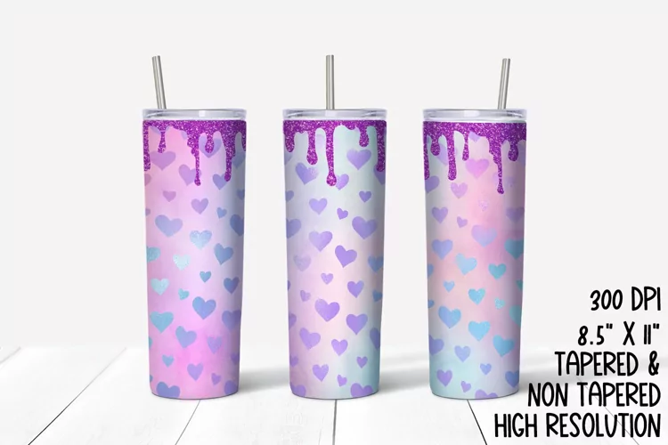 Pastel Hearts Sublimation Tumbler